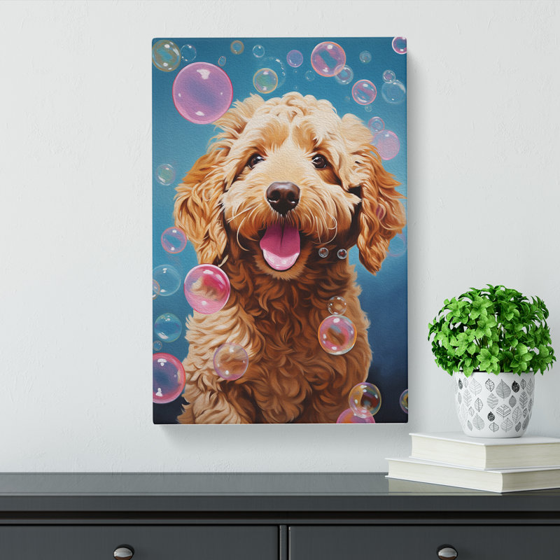 Labradoodle Bubble Gum - No Frame Print, 76cm H x 50cm W x 3cm D