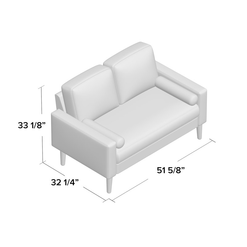 Yandel 51.6'' Velvet Loveseat, Dark Blue Velvet