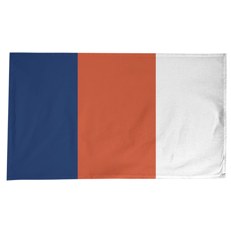 Edmonton Table Runner, Orange/Navy Blue/White, Cotton Blend, 102" x 58"