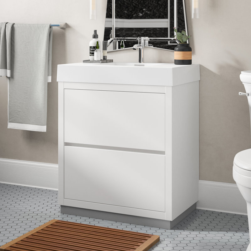 Ensemble de meuble-lavabo simple 30 po Royka, Blanc lustré
