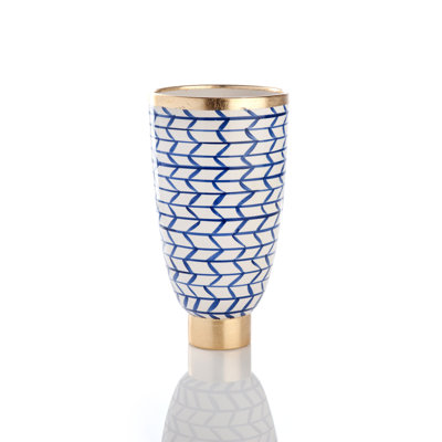 Collection Contempo, vase décoratif en céramique à motif géométrique