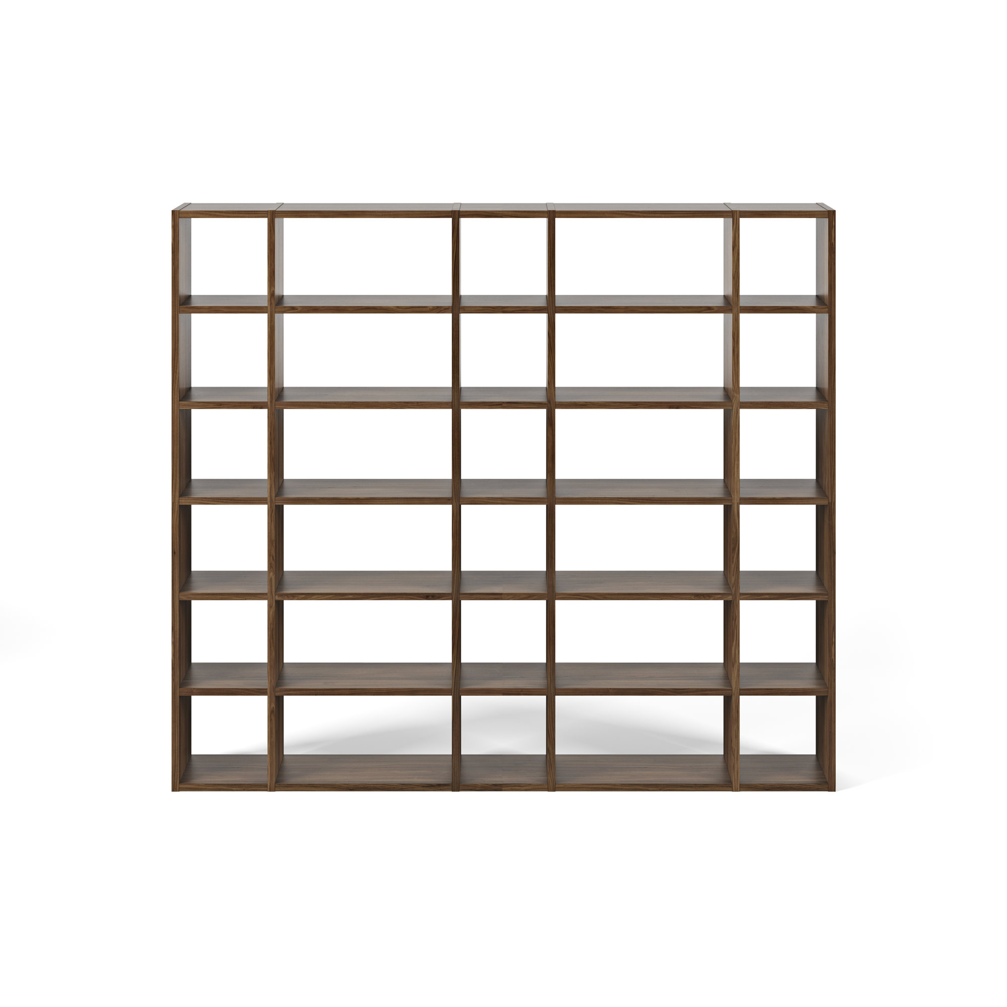 Araeya Wide Geometric Bookcase, Walnut