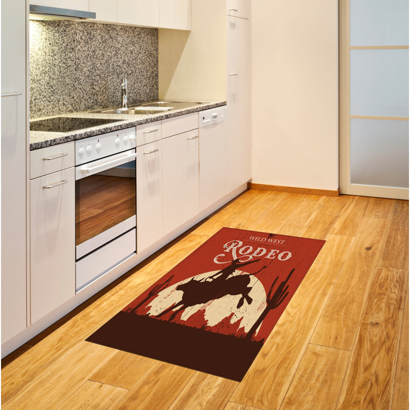 Tapis décoratif rétro en fibres à haute densité, Rectangle 2 pi 7 po x 5 pi