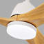 Ventilateur de plafond 52 pouces intérieur doré avec lumière DEL à intensité variable 3 pales en bois massif avec moteur à courant continu réversible-126007621