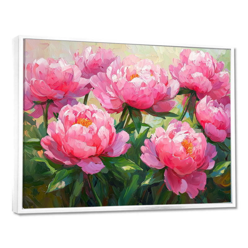 Pe pivoines par The Spring Field I - pivoines, reproduction d'art sur toile encadrée, H 30 po x l 40 po, Blanc