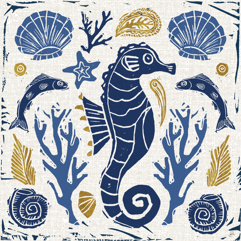 «Primitive Sea VI» par Daphne Brissonnet, reproduction d'art sur toile tendue, H 36 po x l 36 po