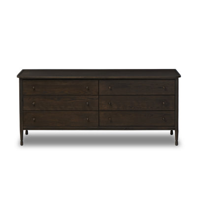 Franny 6 Drawer Dresser-Saddle Brown Veneer