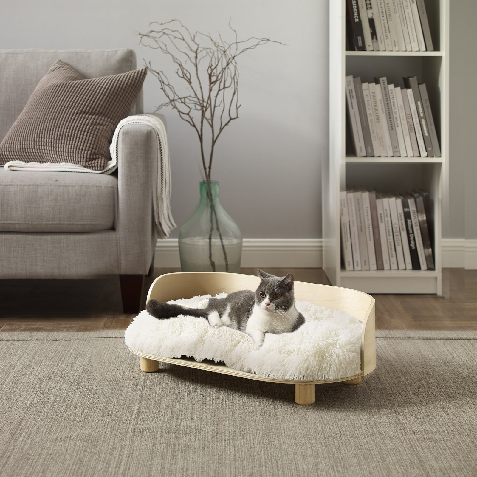 Kuai Round Cat Bed, Light Brown