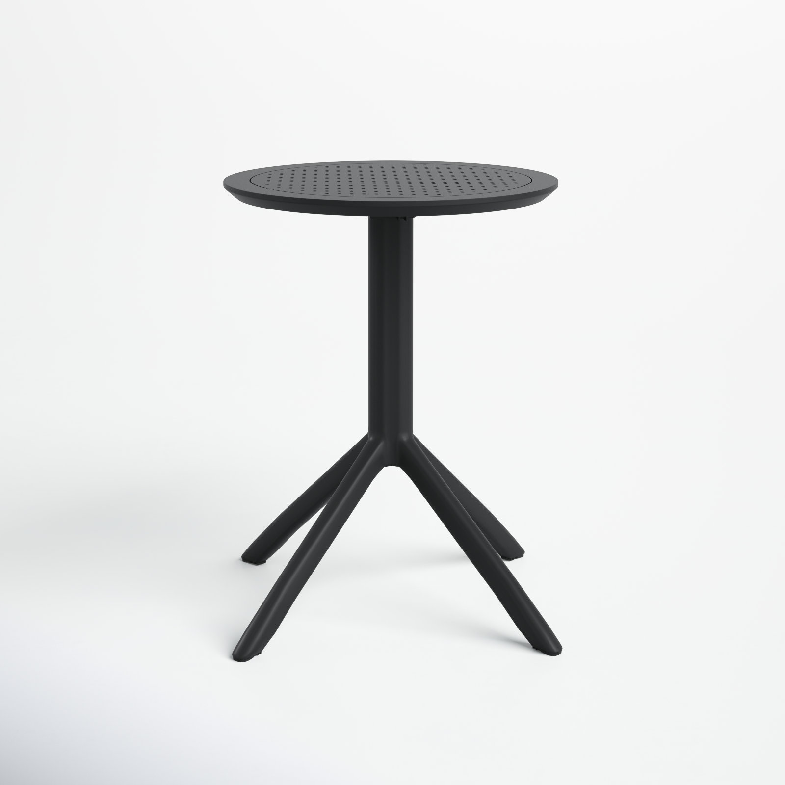 Plastic/Resin 2 - Person Round Table, Black, 29.5" H x 23.6" W x 23.6" L