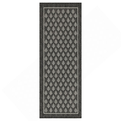 Anthracite 2 Ft. 7 In. X 7 Ft. 3 In. Indoor/Outdoor Area Rug