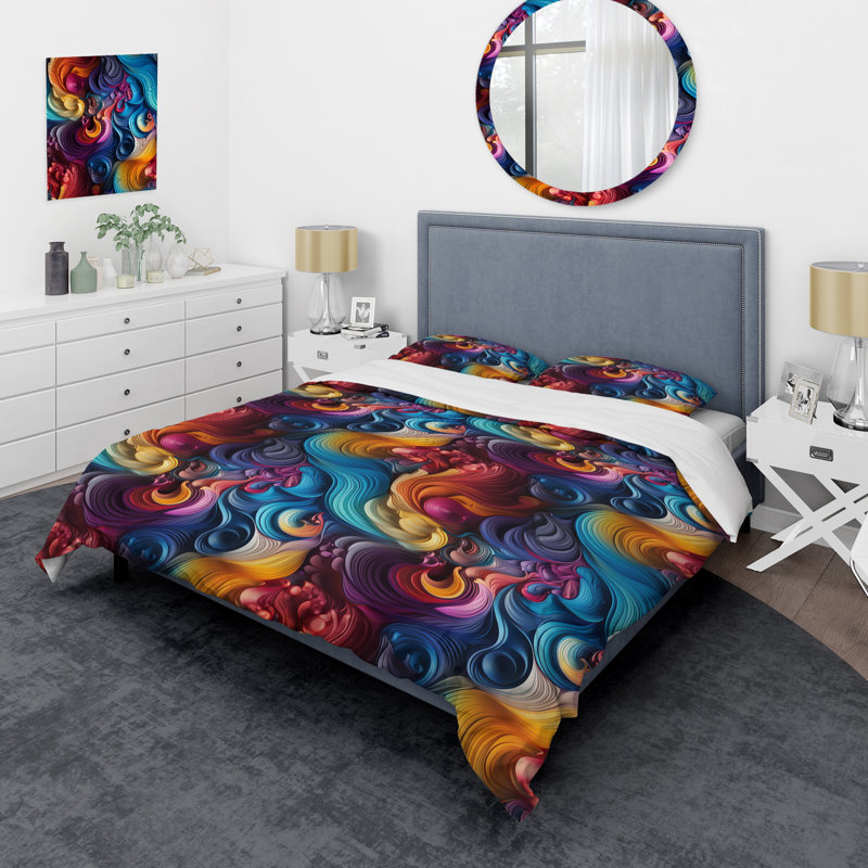 Ensemble de housse de couette Popart, Housse de couette pour très grand lit et 2 très