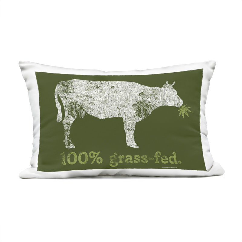 Stupell Industries Grass Fed Cow Design by Higher Learning/Life Is High Outdoor Printed Pillow