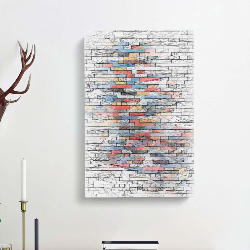 Toy Bricks In Abstract - Wrapped Canvas Print, 50cm H x 35cm W x 3cm D