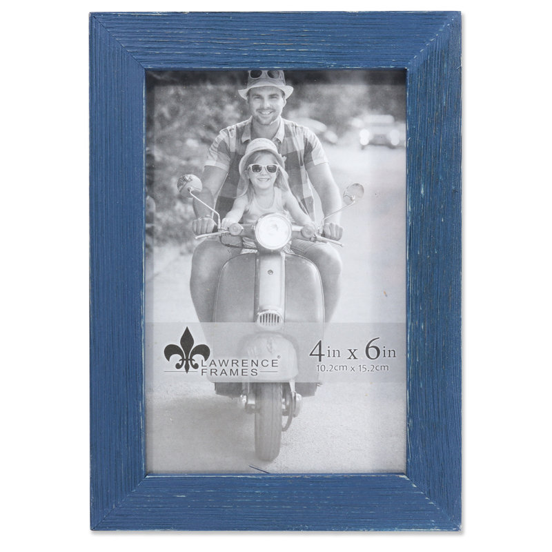 Cadre photo en bois Montevallo, 4 po x 6 po, Bleu marine patiné