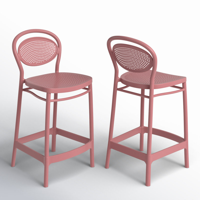 Tabouret de bar pour le patio Farrah, Marsala, Tabouret de comptoir (siège d'une hauteur de 25,6
