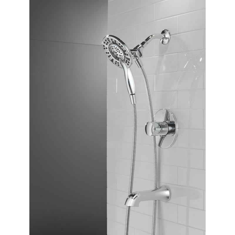 Albion Single-Function Tub Shower Faucet Set, Shower Trim Kit with In2ition Shower Head, Chrome