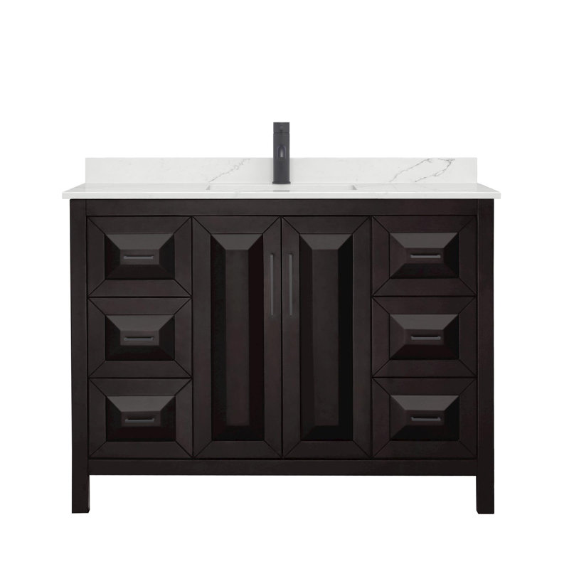 Daria 48'' W Vanity, Giotto Quartz, Brown, Matte Black