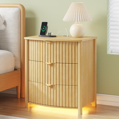 3 Drawer Nightstand With Light