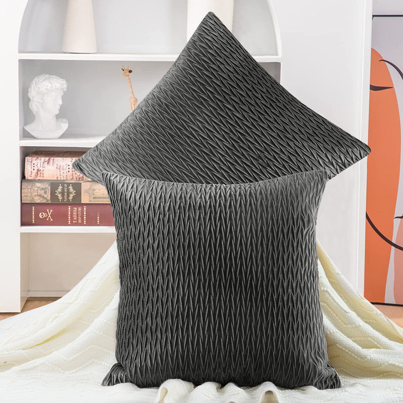 Housse de coussin Suniya, Gris anthracite