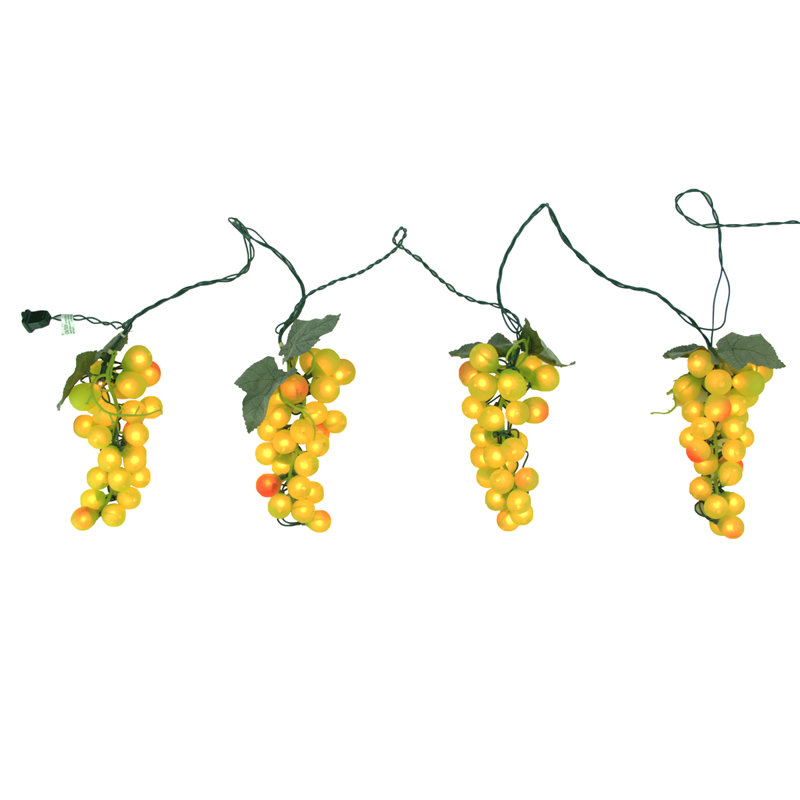 100-Count Winery Grape Patio Christmas Light Set 5ft Green Wire, Green