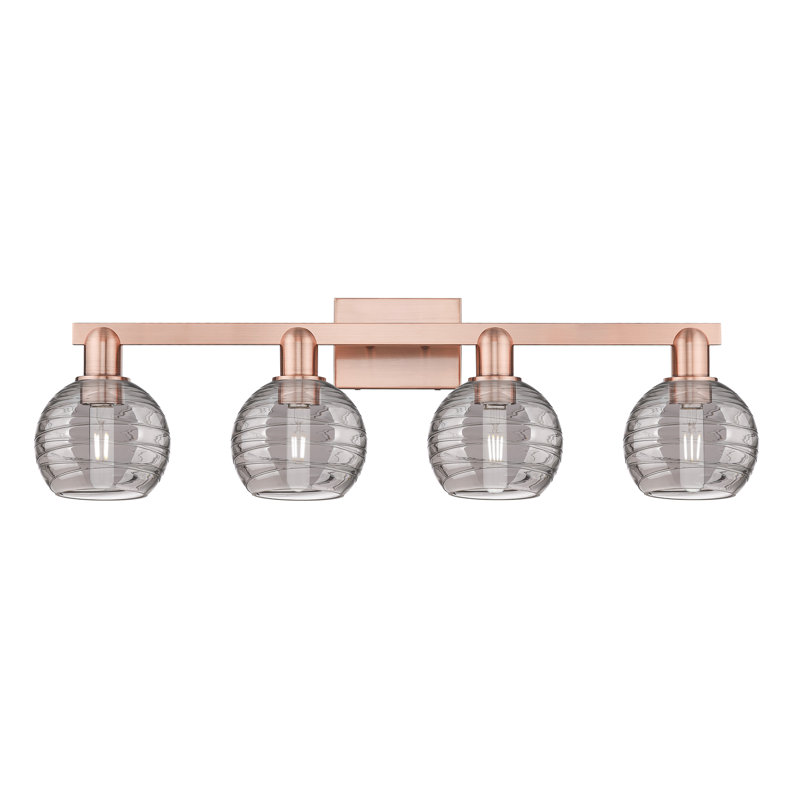 Luminaire de salle de bain 4 lumières 36 "Athens Deco Swirl, Cuivre antique, 4 Lights