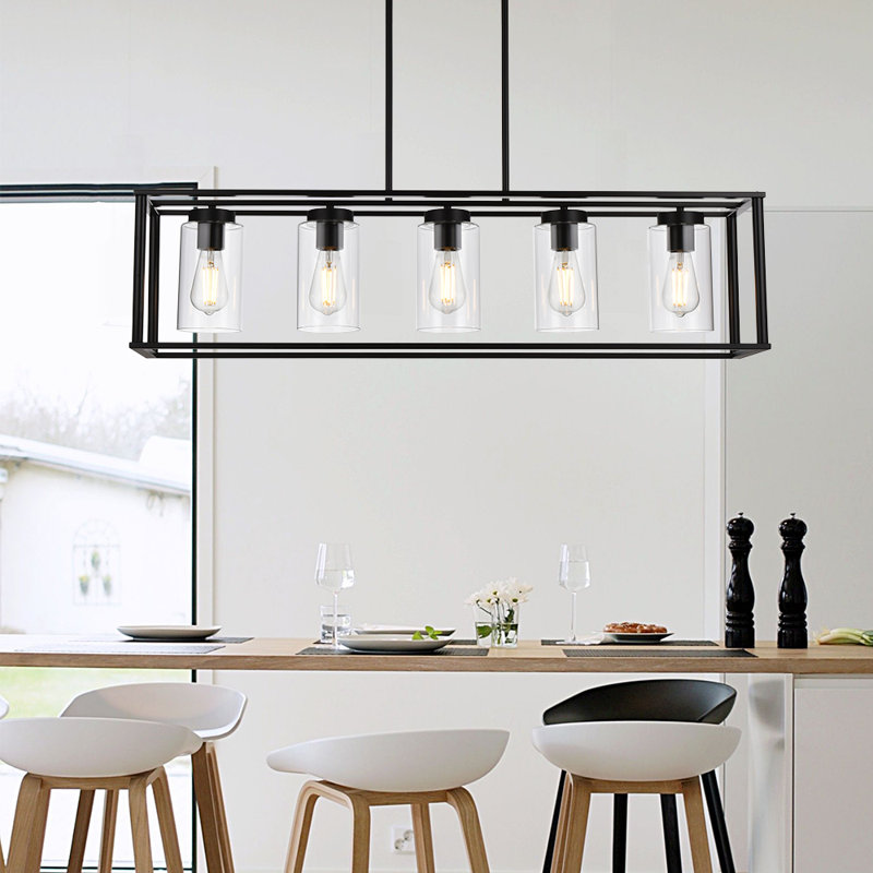 Lafrance 5 - Light Kitchen Island Pendant, Black