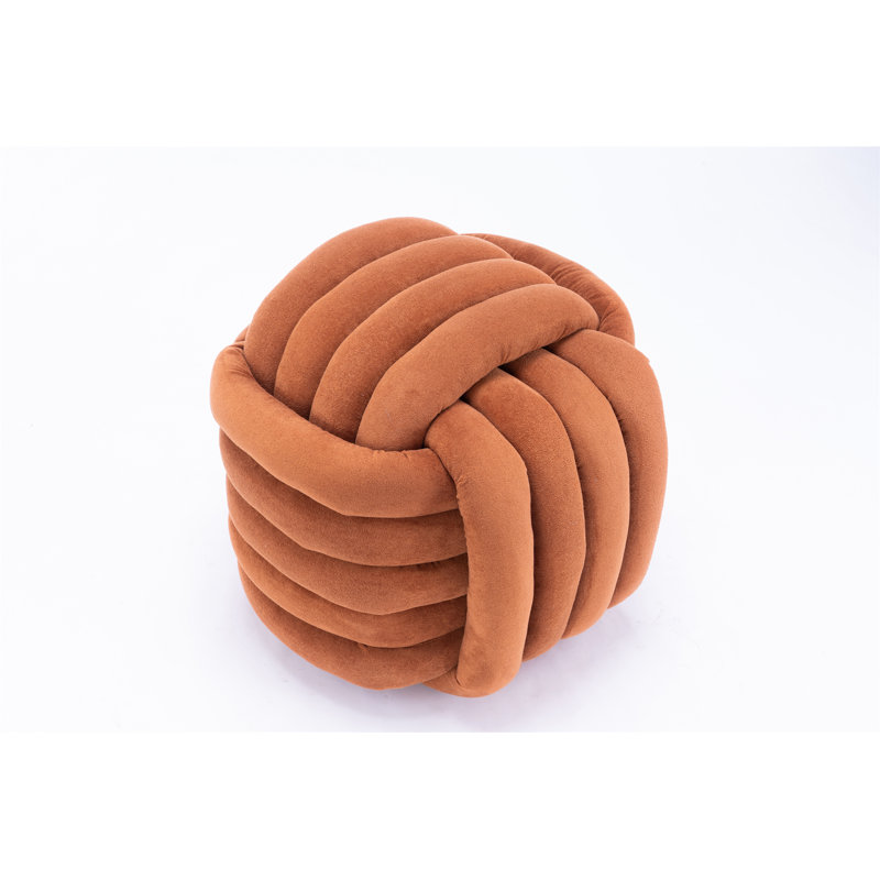 Modern Knot Design Ottoman Makeup Stool Footstool (Only Including Ottoman), Orange