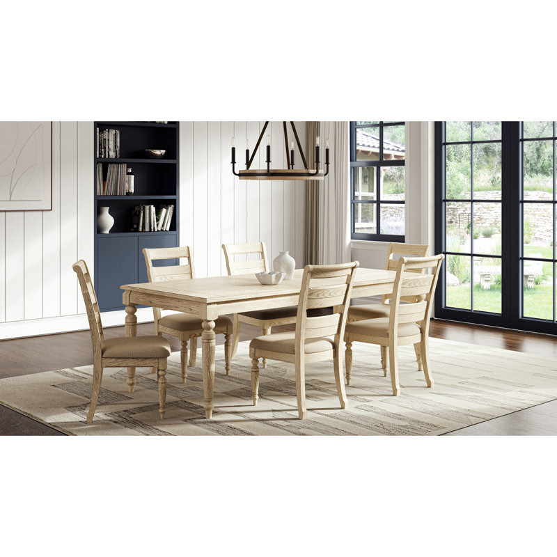 Table with Leaf - Whitewash