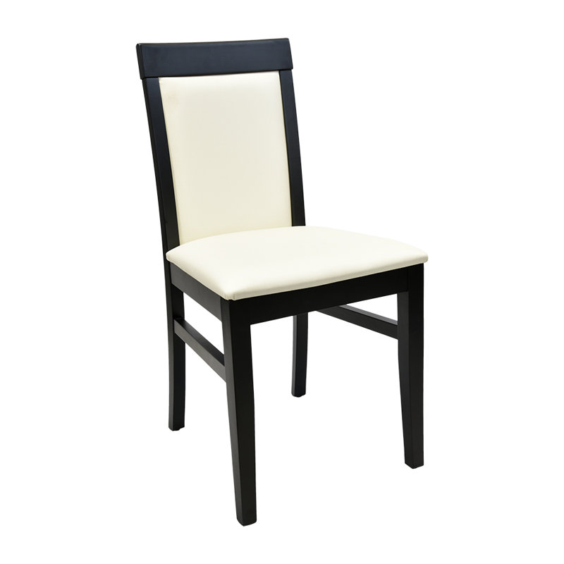 Chaise de salle à manger Aryus, Ivoire ivoire, Noir