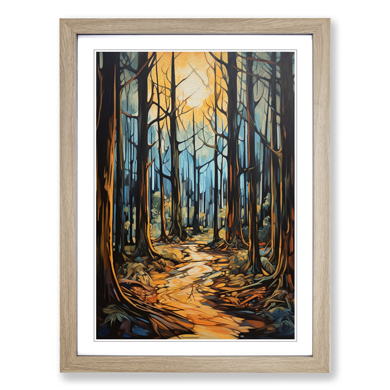 Forest Expressionism Art - Framed Print, Oak Framed, 64cm H x 46cm W