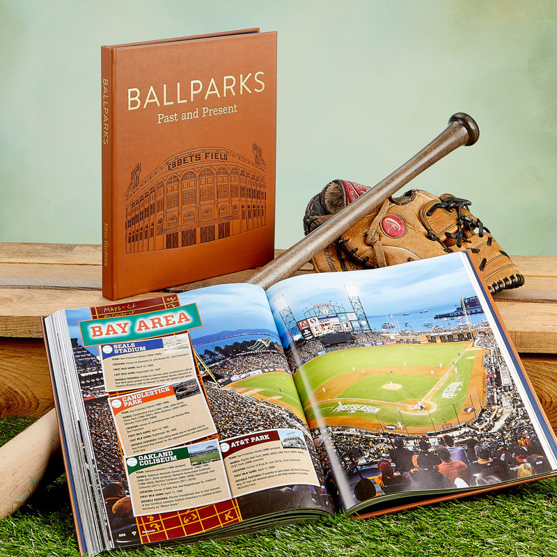 Ballparks Past And Present Leather Bound Book