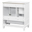 Ensemble de meuble-lavabo simple l 30 po avec lavabo en céramique, structure en bois massif, 3 tiroirs et armoire avec tablettes de porte-1671654182