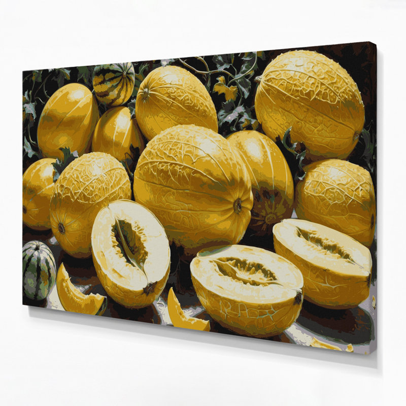 «Fruit Canary Melon», art mural sur toile, H 20 po x l 30 po