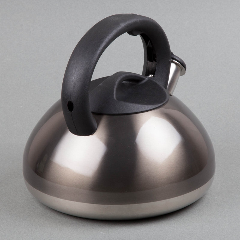 Creative Home 3 Quarts Stainless Steel Whistling Stovetop Tea Kettle, Metallic Smoke