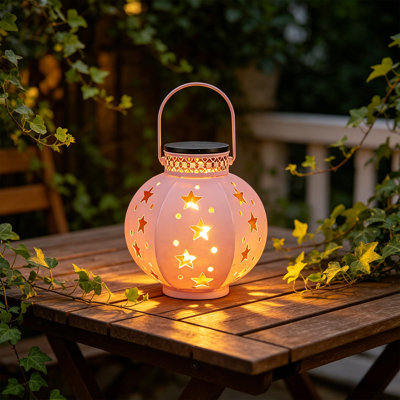 Night Light Solar Openwork Devise Waterproof Star Projection Lamp For Outdoor Use Garden Decoration Metal Hanging Solar Light For Backyards Patios Meadow Paths And Land