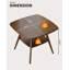 Table de salle à manger 29,5 po, table de cuisine en bois massif avec cadre en bois massif et plateau en placage, table de salle à manger compacte avec tablette de rangement pour petits espaces, noyer-1705747732