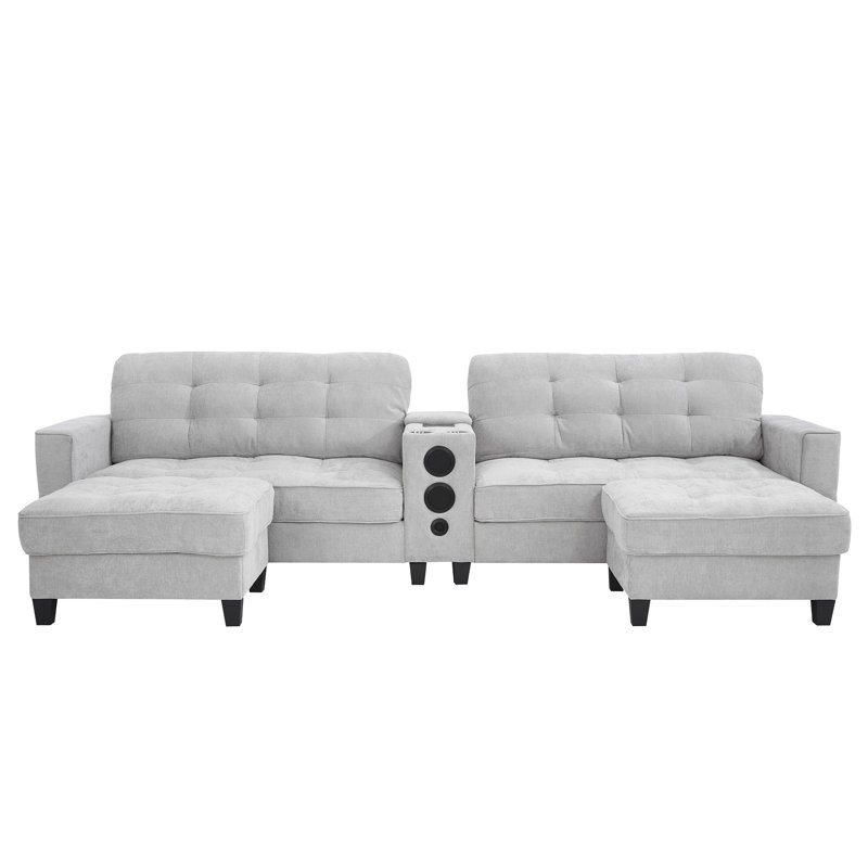 Canapé modulaire Modern, Chenille gris pâle