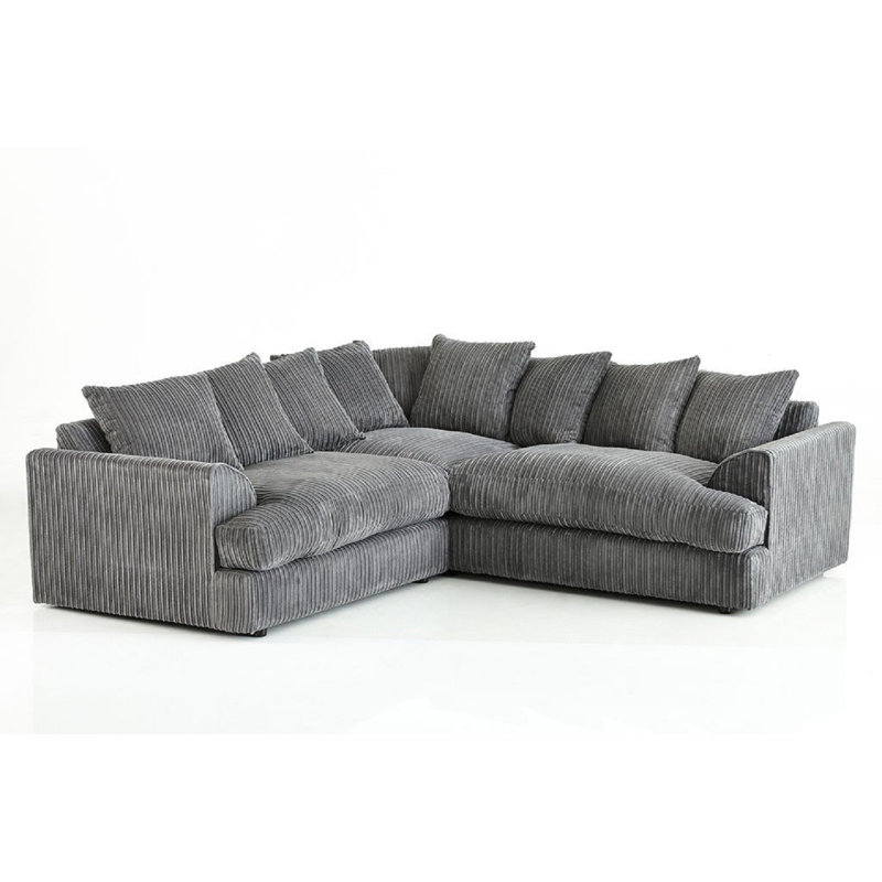 Brogyn 5 Seater Corduroy Corner Sofa , Grey