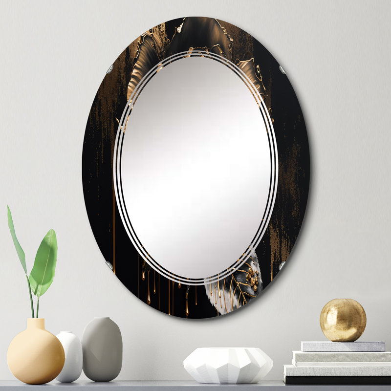 Miroir mural rose et noir III, 30 po x 20 po
