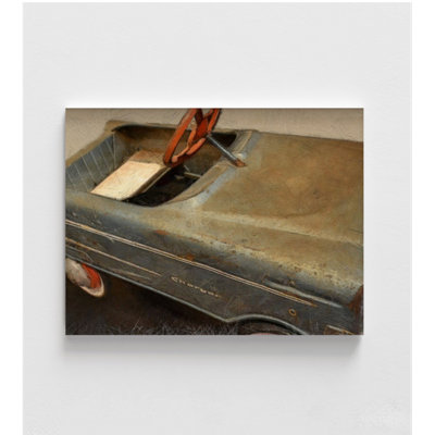 Chargeur de voiture à pédales par Michelle Calkins, affiche de voiture classique antique, impression d'affiche de jouet pour enfants, décor de salon rétro, art mural rétro