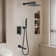 1-Spray Patterns 9.8 In. Dual Fixed And Handheld Shower Head With Bathtub Faucet 1.8 GPM In Matte Black