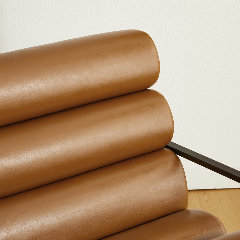 Fauteuil Cacey, Brown Faux Leather