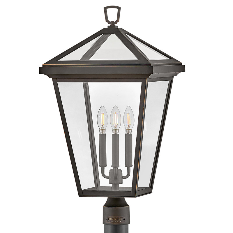 Tête de lanterne câblée 1 lumière H 26 po Alford, Bronze huilé
