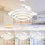 Orren Ellis 42" DIY Shade White Modern Ceiling Fan with Lights and Remote, Quiet and Reversible DC Motor Ceiling Fan-1364189222