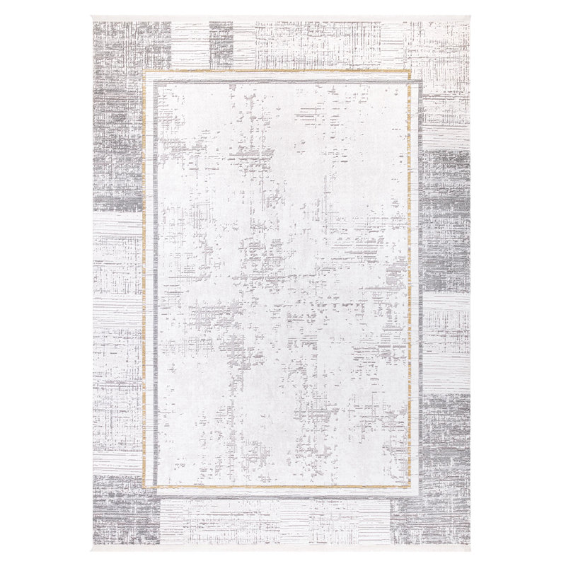 Jarlathus Tencel Striped Indoor Rug, Rectangle 3'4" x 6'7"