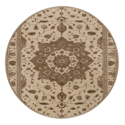 Tapis brun Tabriz lavable à la machine