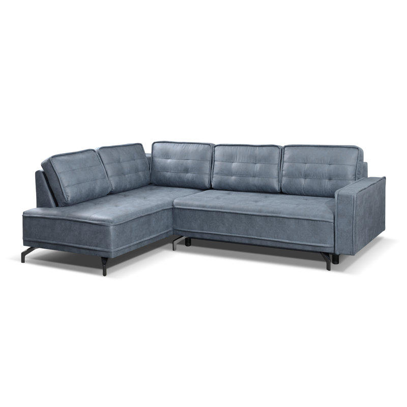 Coppell 4 Seater Sofa Bed, Left Hand Facing, Grey/Sky
