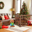 Barrière pour animaux pliable autoportante en bois massif pour chiens, 2 panneaux pour les portes, les escaliers et les petits espaces-88357169-90636804