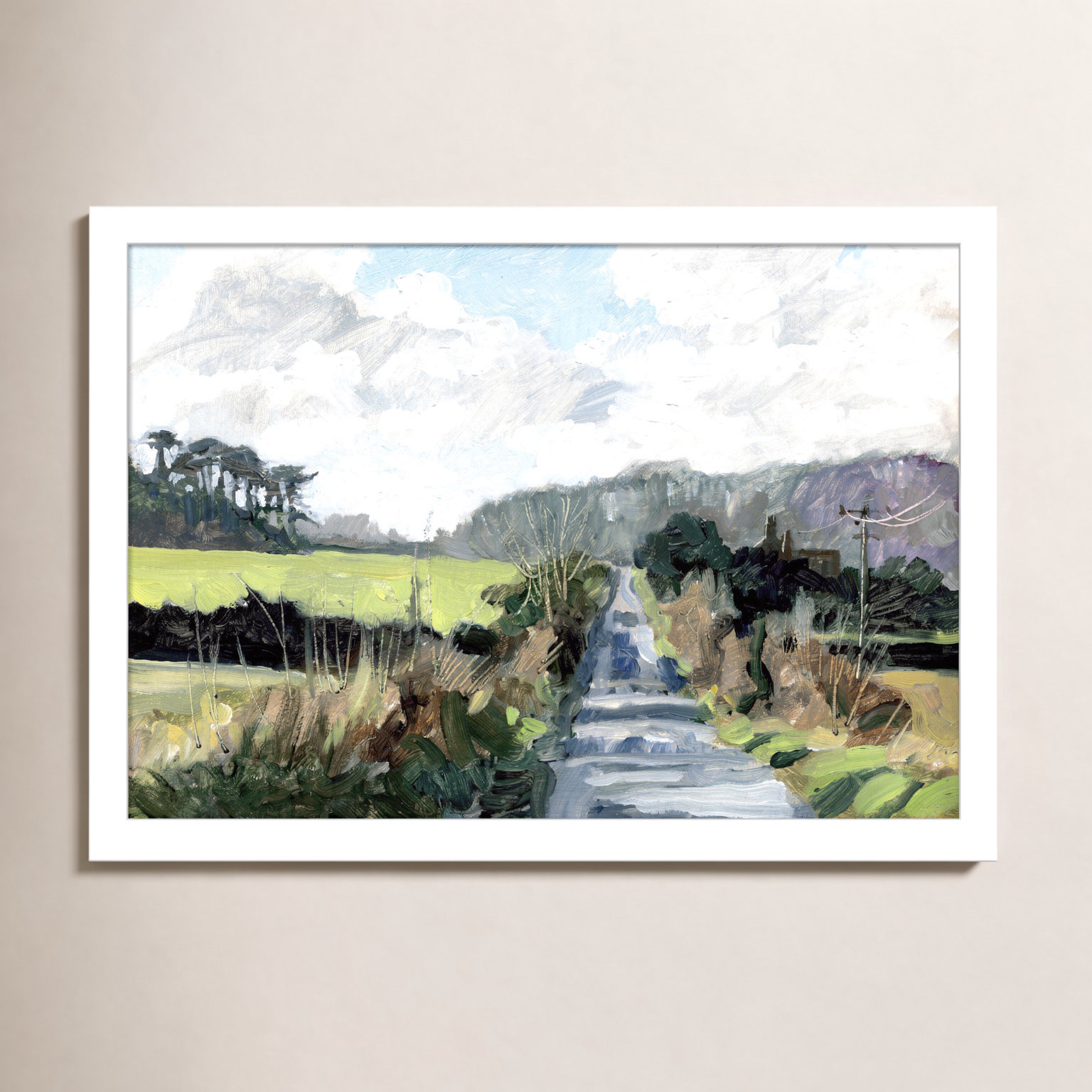 Ceylon "Ripple Lane" Print by Clive Metcalfe, 13" H x 17" W x 1" D, White