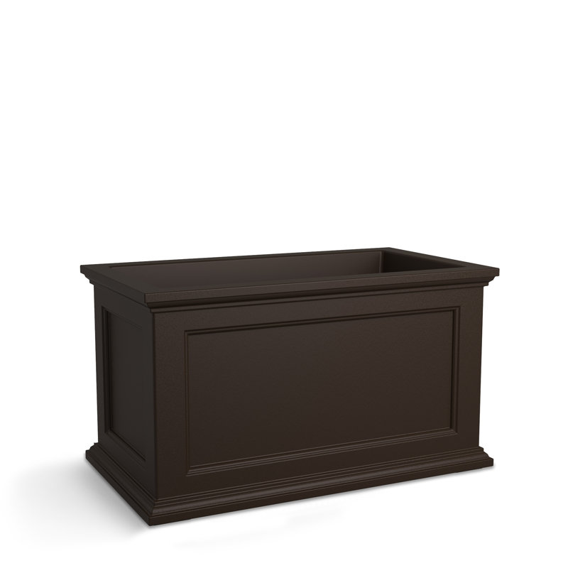 Anastasiya 20'' H x 36'' W Double-Walled Polyethylene Self-Watering Pot Planter, Espresso